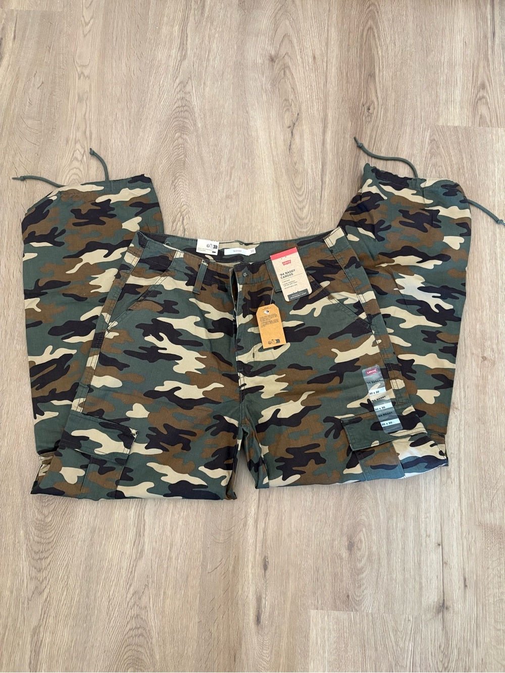 Levi Camo Cargo Jogger Pants - Green Brown Black